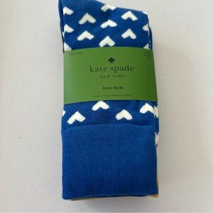 Kate Spade Blue Crew Socks modern hearts one size 3 pack